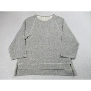 Eileen Fisher Sweater Womens XS Gray Organic Cotton‎ Knit 3/4 Sleeve Pullover